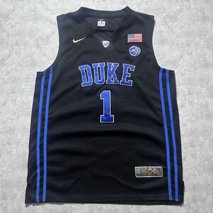 Nike Elite Zion Williamson #1 Duke Blue Devils USA Flag ACC Black Jersey Size L